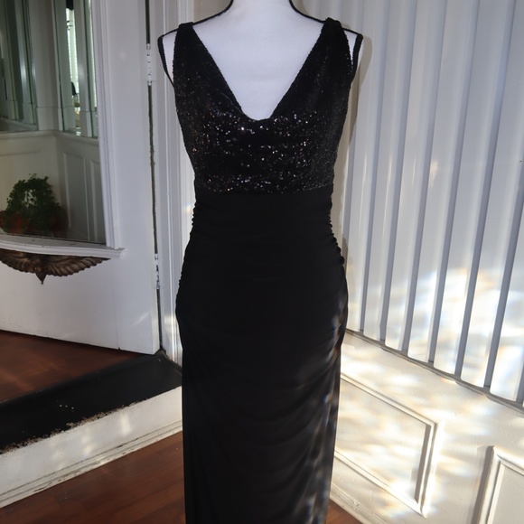Black beaded long event gown - Picture 1 of 9